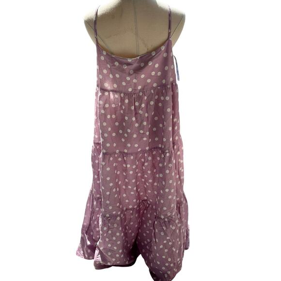 Charlie Holiday Anthropologie Purple Polka Dot, Linen, Summer Maxi Dress NWT-8 - Picture 3 of 13